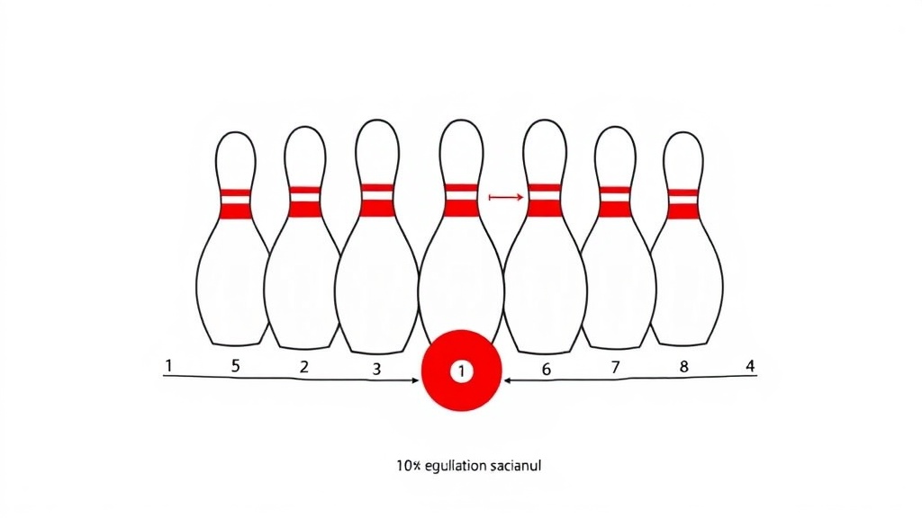 1번부터 10번까지 번호가 매겨진 볼링 핀의 정삼각형 배치 구조 도해